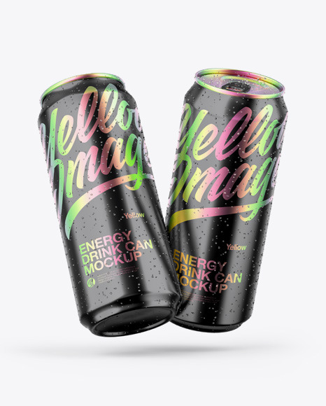 Two Glossy Metallic Cans Mockup