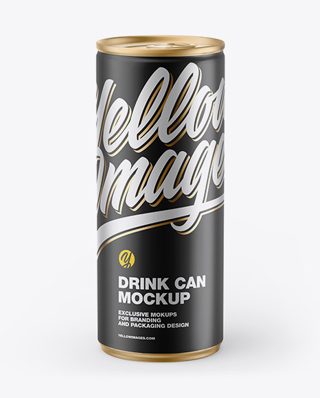 Matte Metallic Drink Can Mockup