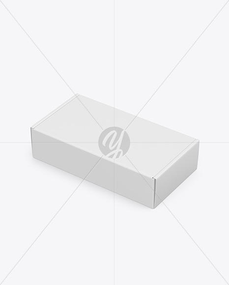 Paper Box Mockup - Half Side View (High-Angle Shot)