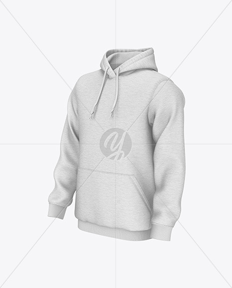 Melange Hoodie Mockup - Front Half Side View