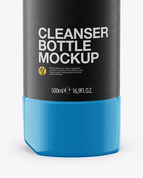 500ml Glossy Plastic Toilet Bowl Cleaner Bottle Mockup - Front View