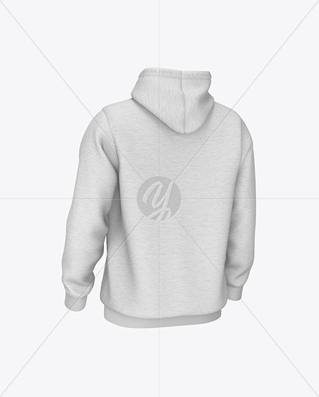 Melange Hoodie Mockup - Back Half Side View