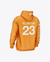 Melange Hoodie Mockup - Back Half Side View