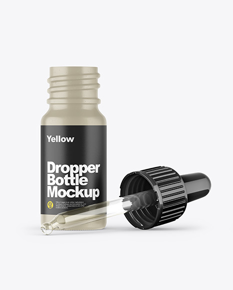 Opened Ceramic Dropper Bottle Mockup