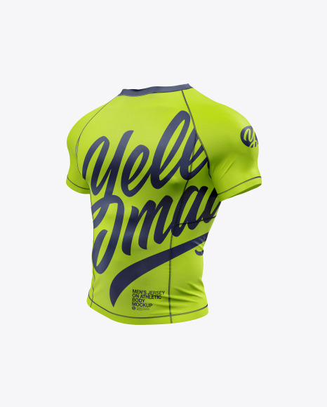 Men's Short Sleeve Jersey on Athletic Body Mockup