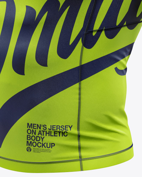 Men's Short Sleeve Jersey on Athletic Body Mockup