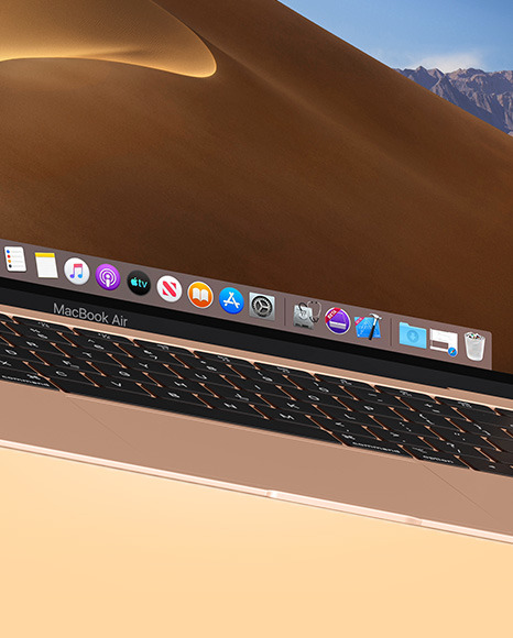 Gold MacBook Air Mockup