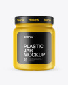 Matte Plastic Jar with Shrink Sleeve Mockup