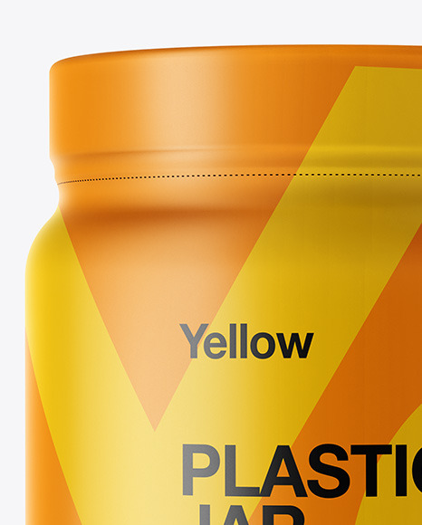 Matte Plastic Jar with Shrink Sleeve Mockup