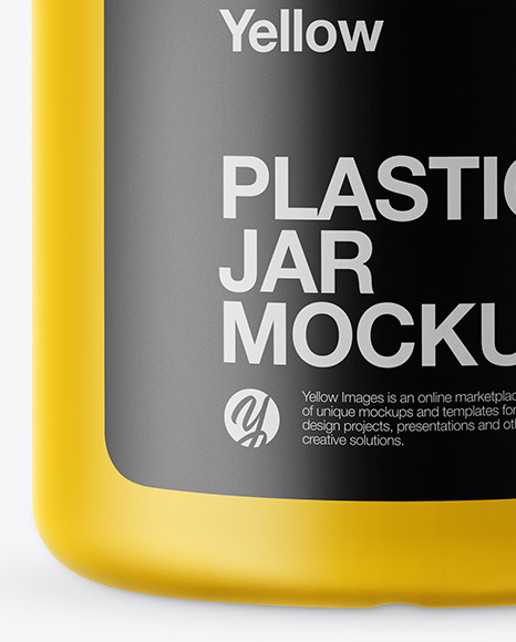 Matte Plastic Jar with Shrink Sleeve Mockup