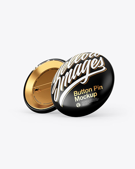 Two Circle Button Pins Mockup