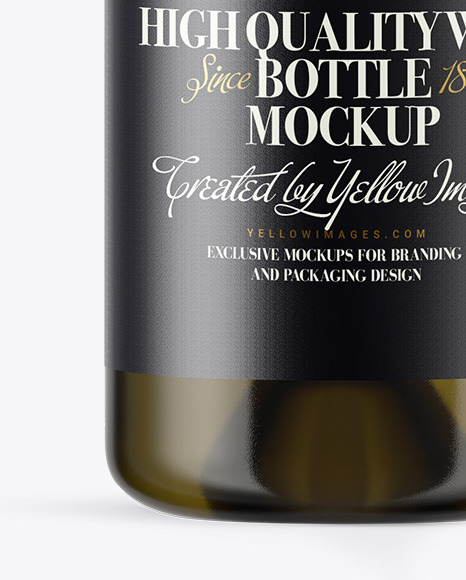 Antique Green Glass White Wine Bottle Mockup