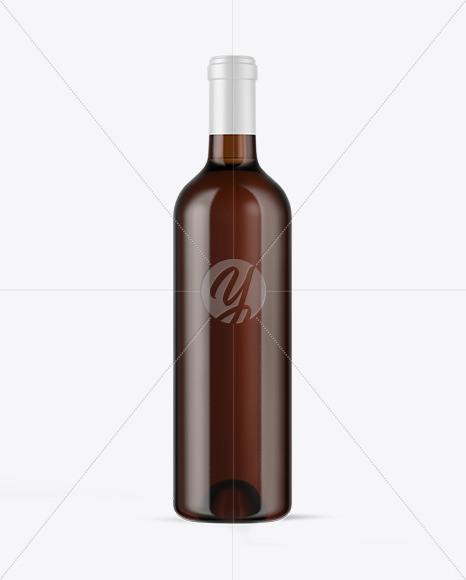 Amber Glass White Wine Bottle Mockup