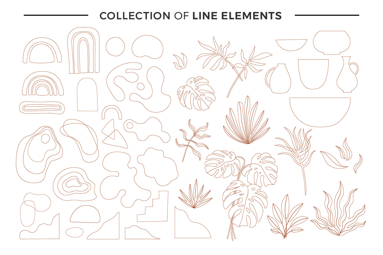 MODERN abstract shapes and plants MODERN abstract shapes and plants