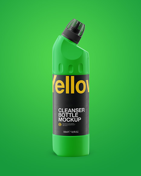 500ml Matte Plastic Toilet Bowl Cleaner Bottle Mockup - Front View