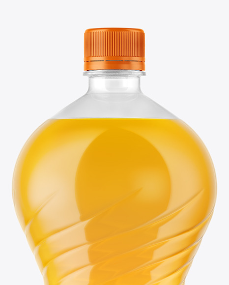 2L PET Bottle With Orange Drink Mockup