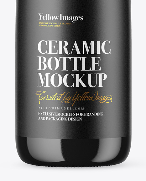 Glossy Ceramic Bottle Mockup