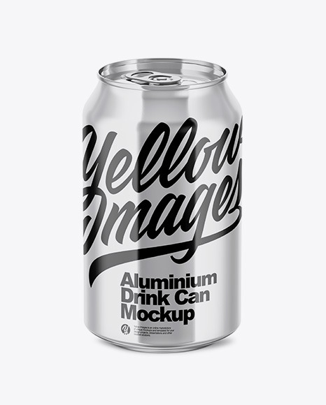 350ml Glossy Aluminium Can Mockup