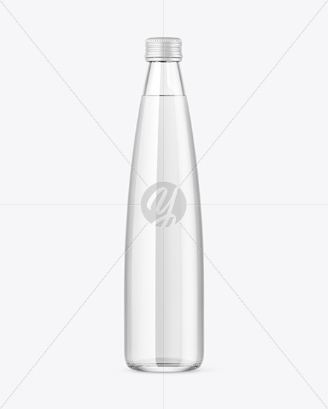 Clear Glass Water Bottle Mockup