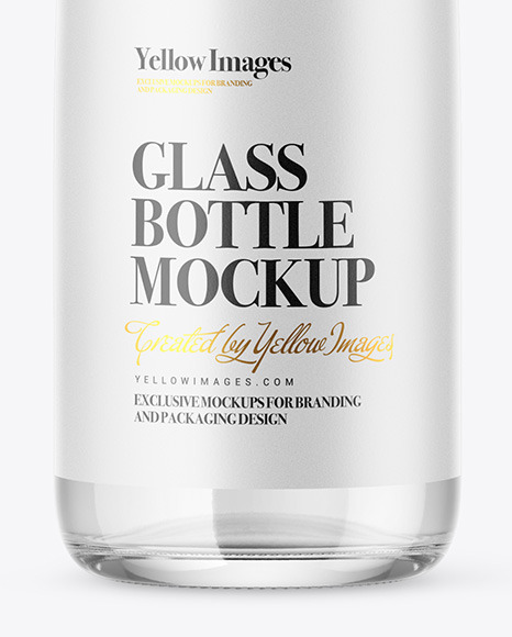 Clear Glass Water Bottle Mockup