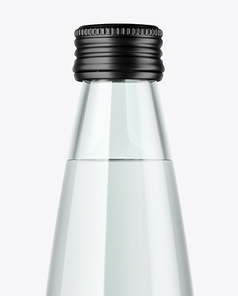 Clear Glass Water Bottle Mockup