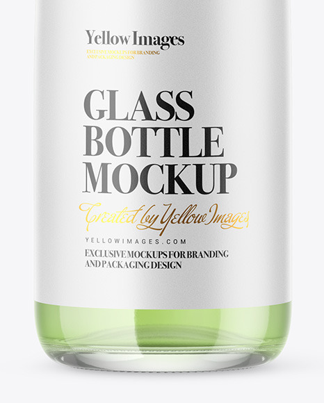 Clear Glass Drink Bottle Mockup