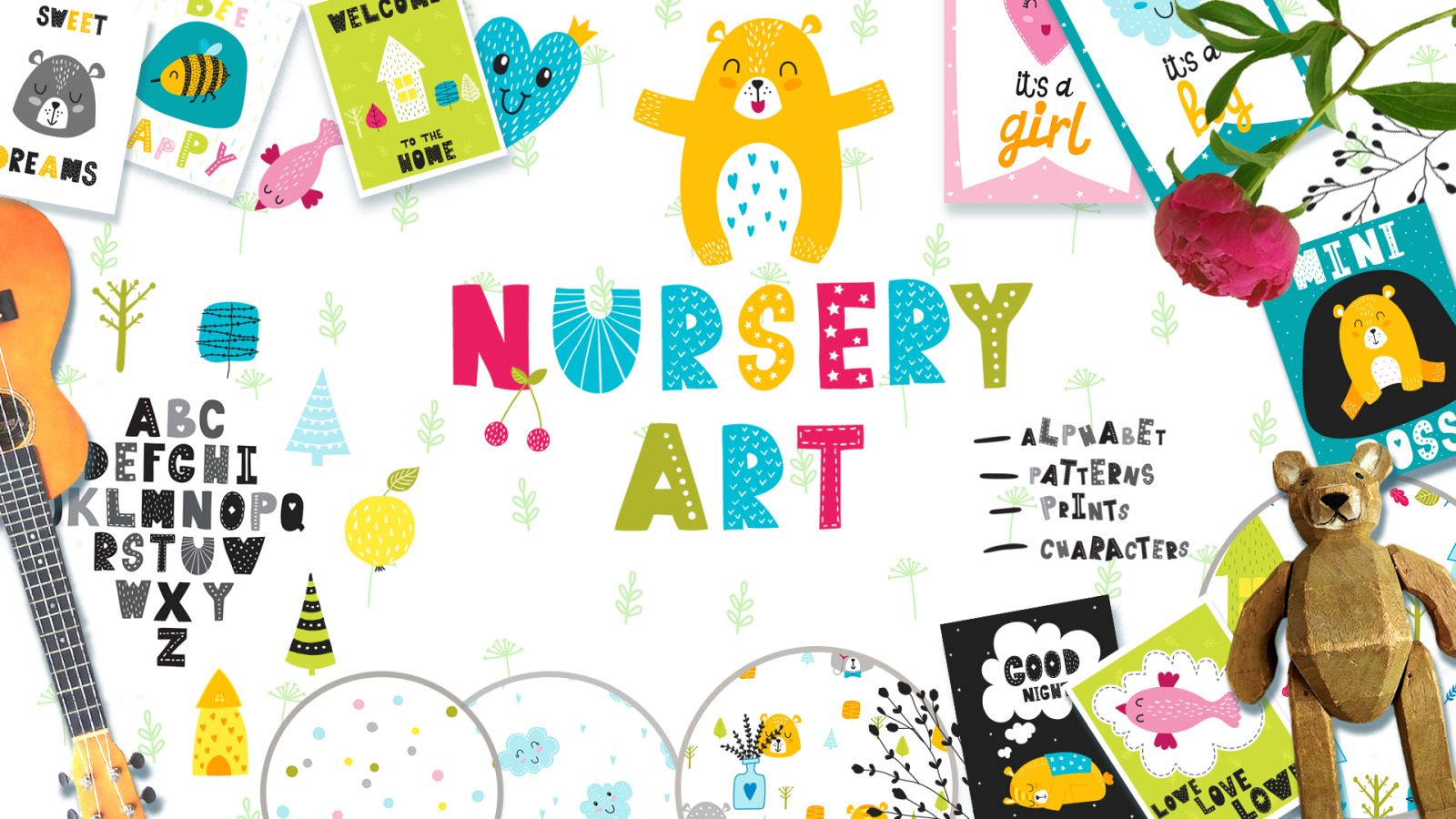 Big set of scandinavian cute bears. Сreative collection for your design Big set of scandinavian cute bears. Сreative collection for your design