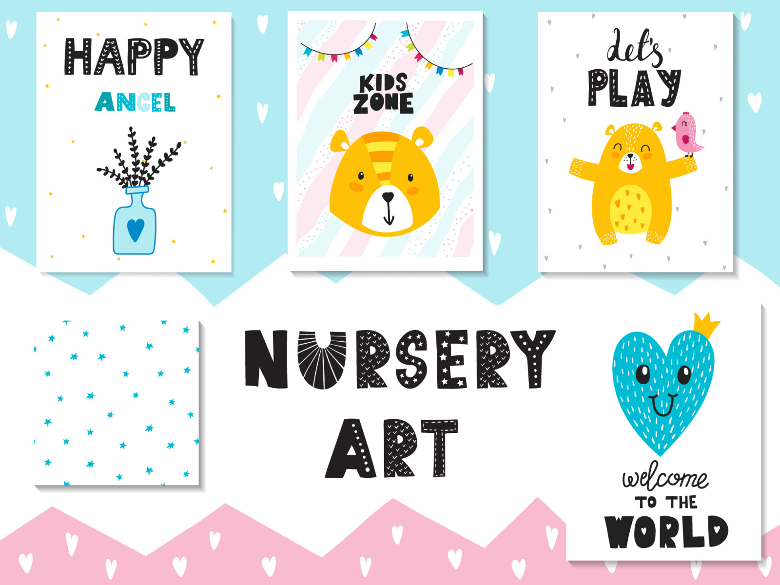 Big set of scandinavian cute bears. Сreative collection for your design Big set of scandinavian cute bears. Сreative collection for your design