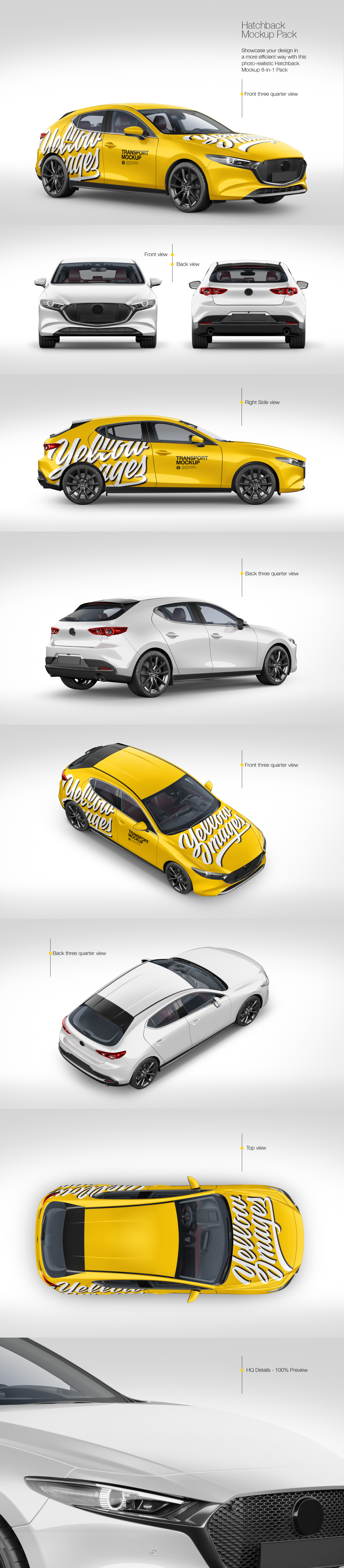 Hatchback Mockup Pack Hatchback Mockup Pack