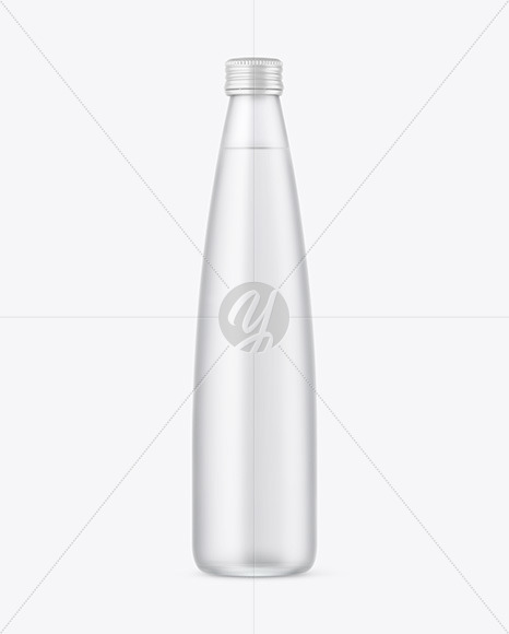 Frosted Glass Water Bottle Mockup