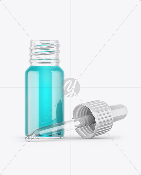 Opened Clear Dropper Bottle Mockup