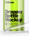 Opened Clear Dropper Bottle Mockup