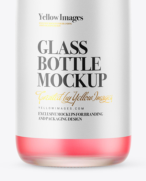 Frosted Glass Drink Bottle Mockup