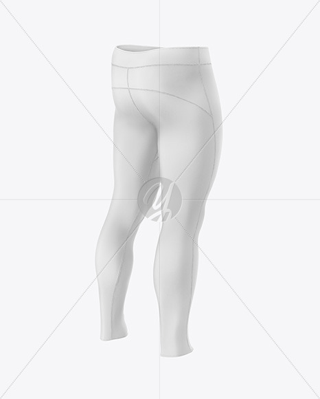 Men's Leggings Mockup - Back Half Side View