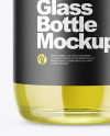 Clear Glass Bottle with Oil Mockup