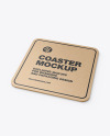 Kraft Beverage Coaster Mockup