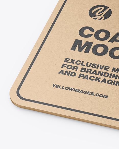 Kraft Beverage Coaster Mockup