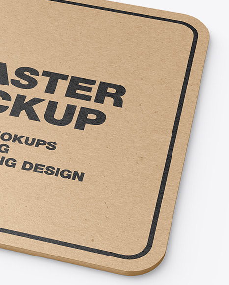 Kraft Beverage Coaster Mockup