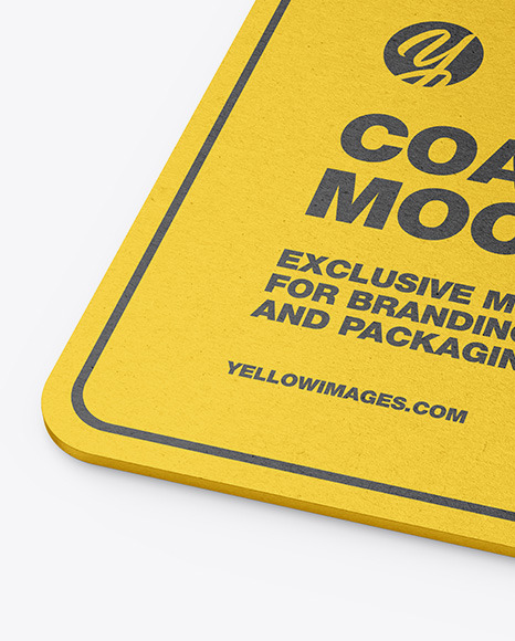 Kraft Beverage Coaster Mockup