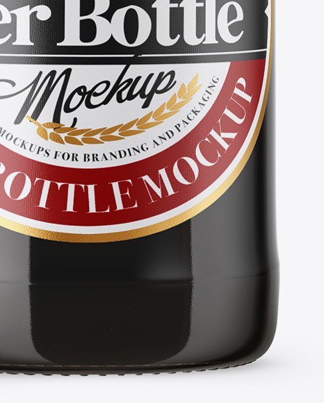 Amber Glass Bottle Mockup