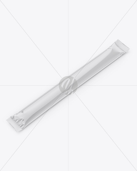 Glossy Stick Sachet Mockup - Half Side View