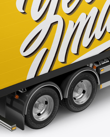 Truck Mockup – Back Half Side View (High-Angle Shot)