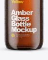 100ml Amber Glass Bottle in Shrink Sleeve Mockup