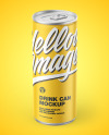 Metallic Drink Can w/ Matte Finish Mockup