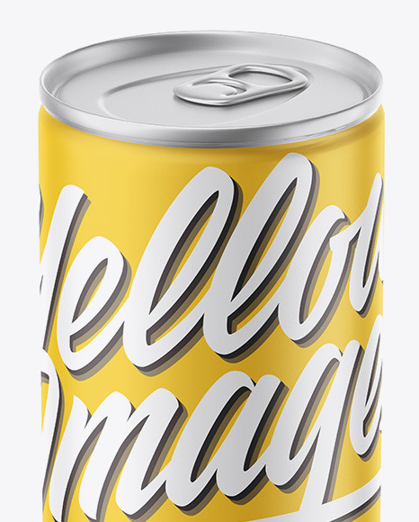 Metallic Drink Can w/ Matte Finish Mockup