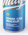 Metallic Drink Can w/ Matte Finish Mockup