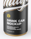 Metallic Drink Can w/ Matte Finish Mockup