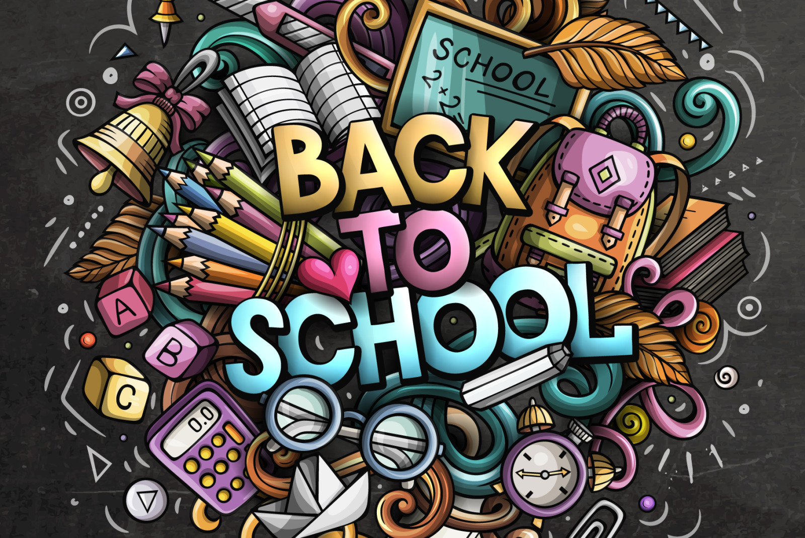 Back To School doodles title Back To School doodles title