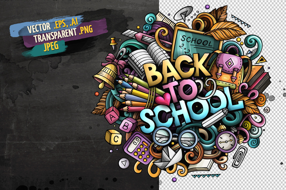 Back To School doodles title Back To School doodles title