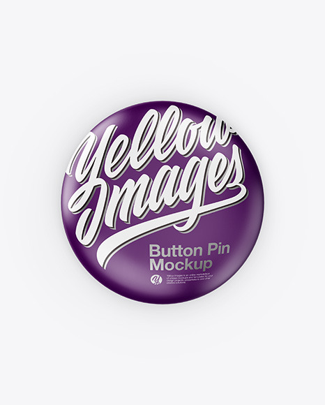 Circle Button Pin Mockup - Front & Back Views